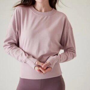 Athleta Retroterry Crewneck Sweatshirt Smoked Mauve/Pink Size Medium